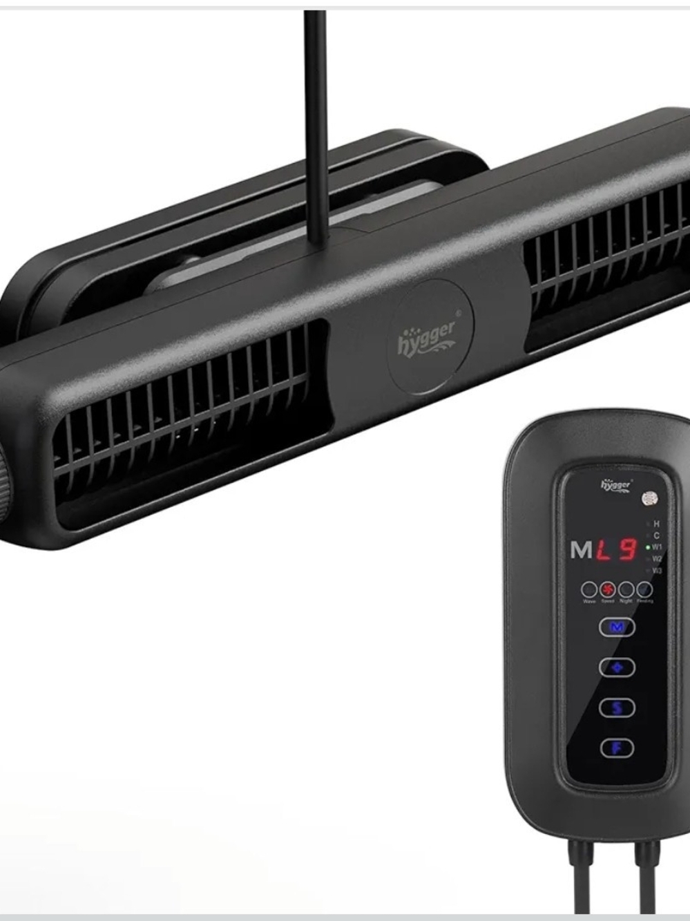 Hygger Black Aquarium Wave Maker Pump with Controller